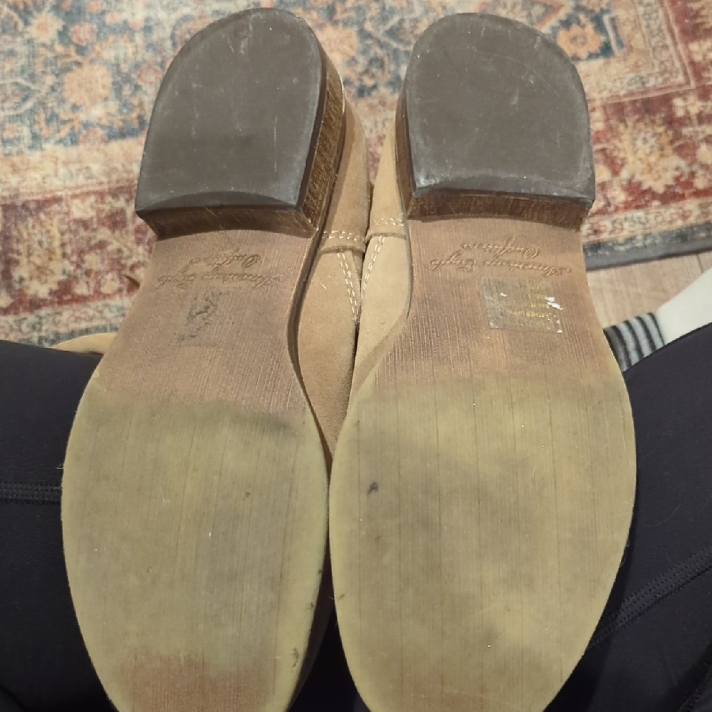 Vintage American Eagle Outfitters Suede Lace-Up Buckle Mid-Calf Boots in Tan - Picture 9 of 9